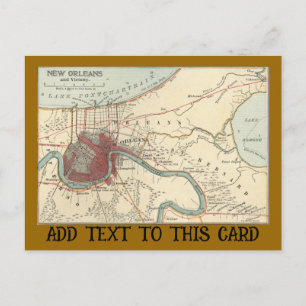 New Orleans Map 1900 Briefkaart