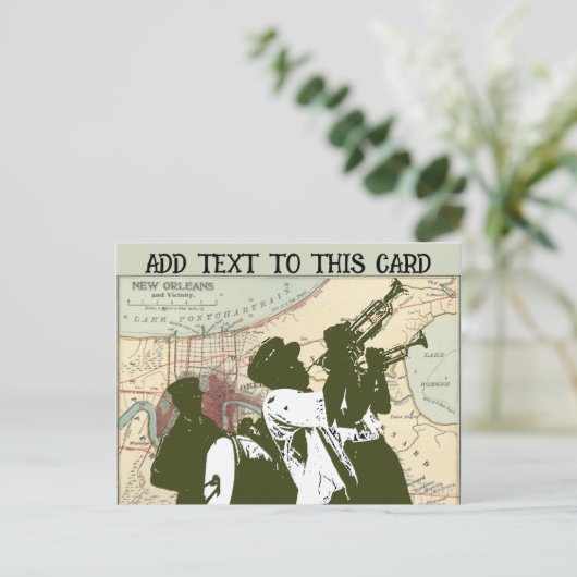 New Orleans Map 1900 Briefkaart (Staand voorkant)