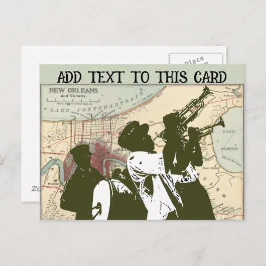 New Orleans Map 1900 Briefkaart (Voorkant / Achterkant)