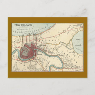 New Orleans Map 1900 Briefkaart