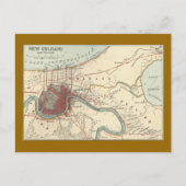 New Orleans Map 1900 Briefkaart (Voorkant)