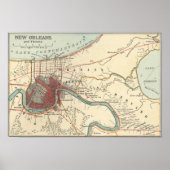 New Orleans MAp 1900 Poster (Voorkant)