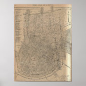 New Orleans Map 1908 Poster (Voorkant)
