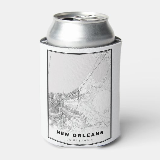 New Orleans Map Blikjeskoeler (Blikje Voorkant)
