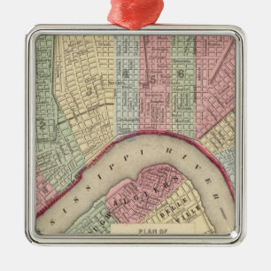 New Orleans Map door Mitchell Metalen Ornament