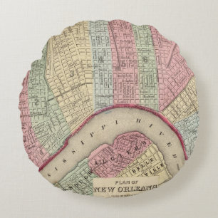 New Orleans Map door Mitchell Rond Kussen