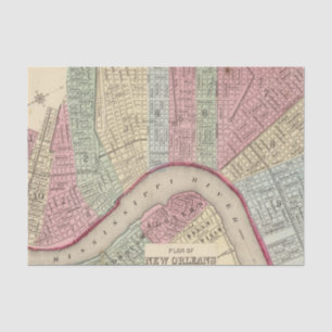 New Orleans Map door Mitchell Tissuepapier