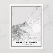 New Orleans Map Feestdagenkaart (Voorkant)