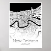 New Orleans Map - Louisiana - City Map Poster (Voorkant)