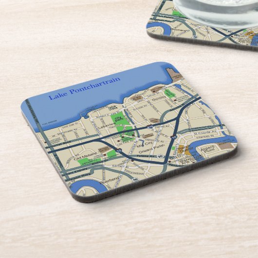 New Orleans Map Onderzetters (Linkerzijde)