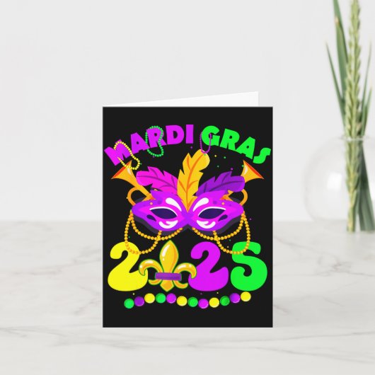 New Orleans Mardi Gras 2025 Funny Fleur De Lis New Kaart (Voorkant)