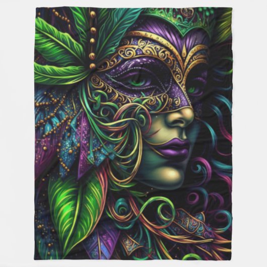 New Orleans Mardi Gras Abstract Fleece Deken (Voorkant)