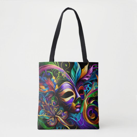 New Orleans Mardi Gras Abstracte kunst Tote Bag (Voorkant)