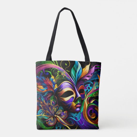 New Orleans Mardi Gras Abstracte kunst Tote Bag (Achterkant)