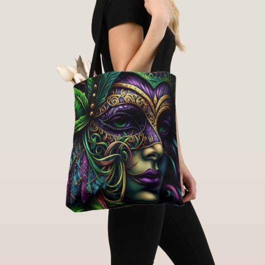 New Orleans Mardi Gras Abstracte kunst Tote Bag (Dichtbij)