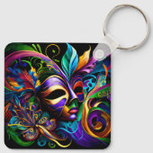 New Orleans Mardi Gras Art Sleutelhanger (Achterkant)