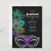 New Orleans Mardi Gras Bachelorette Party Uitnodig Kaart (Voorkant)