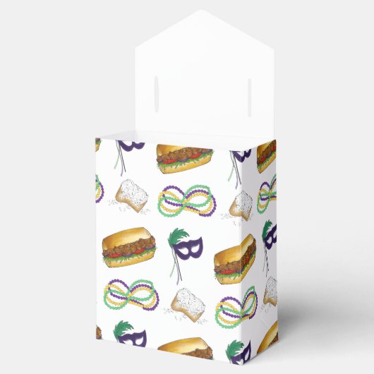 New Orleans Mardi Gras Beignet beheert Masker PoBo Bedankdoosjes (Geopend)