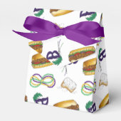 New Orleans Mardi Gras Beignet beheert Masker PoBo Bedankdoosjes (Voorkant Zijde)