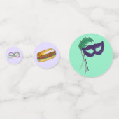 New Orleans Mardi Gras Beignet beheert Masker PoBo Confetti (Voorkanten)