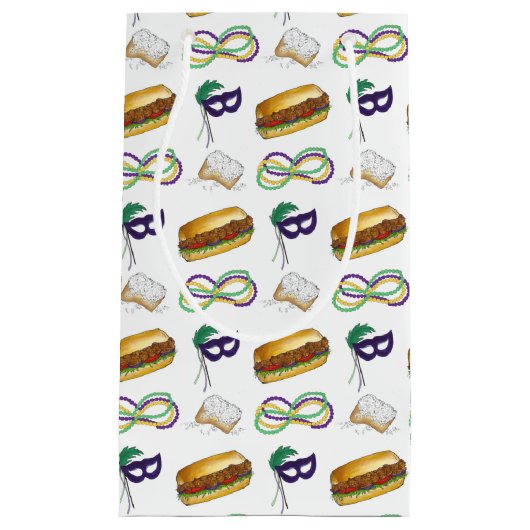 New Orleans Mardi Gras Beignet beheert Masker PoBo Klein Cadeauzakje (Voorkant)