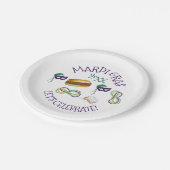 New Orleans Mardi Gras Beignet beheert Masker PoBo Papieren Bordje (Gekanteld)