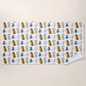 New Orleans Mardi Gras Beignet beheert Masker PoBo Strandlaken (Voorkant)