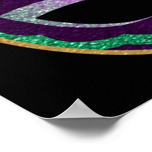 New Orleans Mardi Gras Birthday Party Welkomstteke Poster (Hoek)