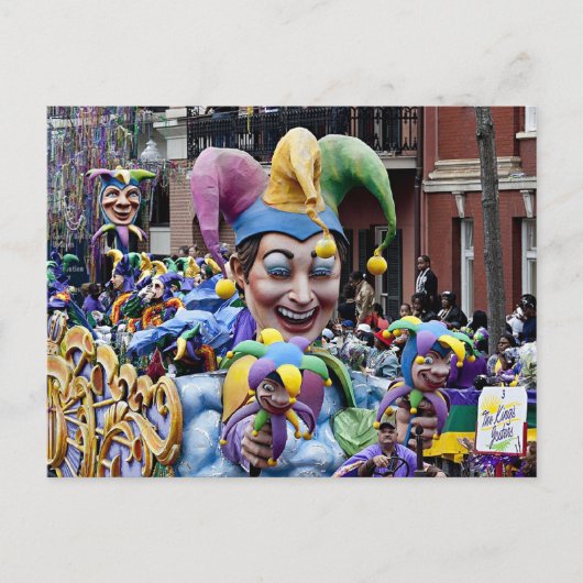 New Orleans Mardi Gras Briefkaart (Voorkant)