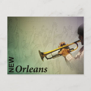 New Orleans Mardi Gras en Jazz Photomanipulation Briefkaart
