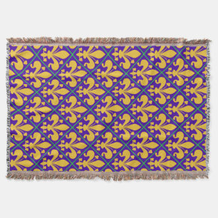 New Orleans Mardi Gras Fleur de Lis Deken