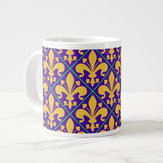 New Orleans Mardi Gras Fleur de Lis Grote Koffiekop (Links)