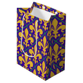 New Orleans Mardi Gras Fleur de Lis Medium Cadeauzakje