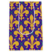 New Orleans Mardi Gras Fleur de Lis Medium Cadeauzakje (Achterkant)