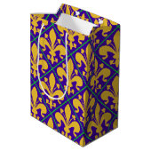 New Orleans Mardi Gras Fleur de Lis Medium Cadeauzakje (Achterkant Gekanteld)