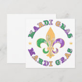 New Orleans Mardi Gras Fleur De Lis Save The Date (Voorkant / Achterkant)