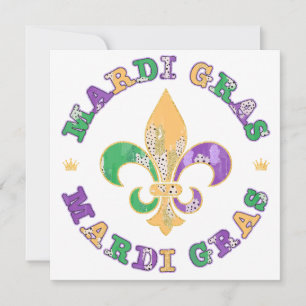 New Orleans Mardi Gras Fleur De Lis Save The Date