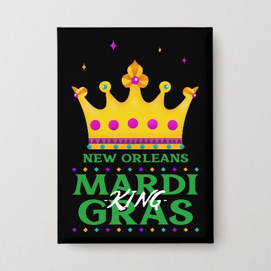 New Orleans Mardi Gras King Button (Voorkant)