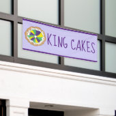 New Orleans Mardi Gras King Cakes Spandoek (Buitenkant Gebouw)