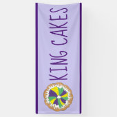 New Orleans Mardi Gras King Cakes Spandoek (Verticaal)