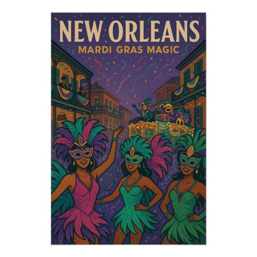 New Orleans - Mardi Gras Magic Perfect Poster (Voorkant)
