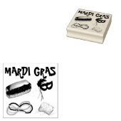 New Orleans Mardi Gras Mask Beads Beignet NOLA Rubberstempel (Gestempeld)