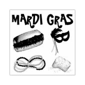 New Orleans Mardi Gras Mask Beads Beignet NOLA Rubberstempel (Afrduk)