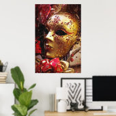 New Orleans Mardi Gras Mask Poster Print (Thuiskantoor)