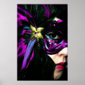 New Orleans Mardi Gras Mask Poster Print (Voorkant)