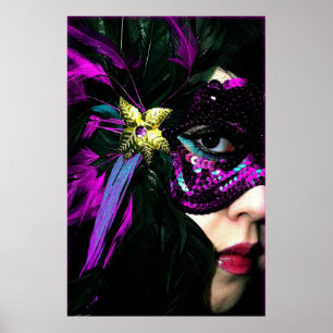 New Orleans Mardi Gras Mask Poster Print