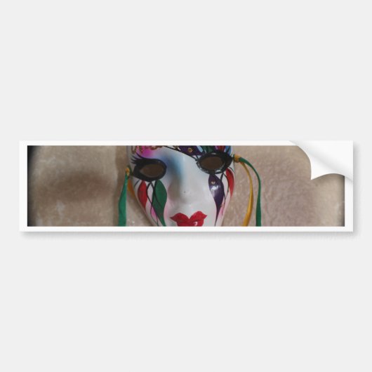 New Orleans Mardi Gras Masker Bumpersticker (Voorkant)