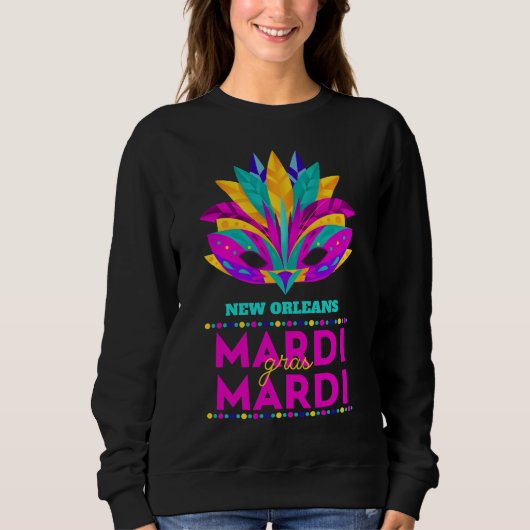 New Orleans Mardi Gras Masker Trui (Voorkant)