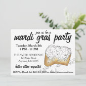 New Orleans Mardi Gras NOLA Party Beignet Pastry Kaart (Staand voorkant)