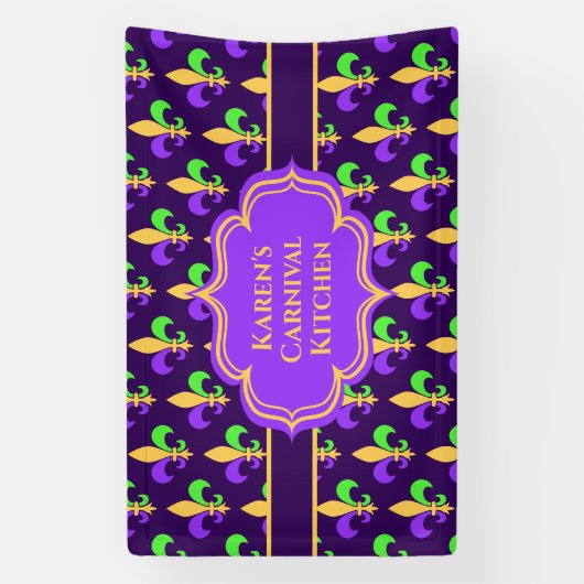 New Orleans Mardi Gras of Carnaval Spandoek (Verticaal)